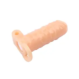 Насадка на пеніс Super Me Vibrating Warrior Sleeve 14 см тілесний - мініатюра 4