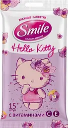Вологі серветки Smile Hello Kitty, 15 шт. - мініатюра 3