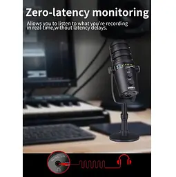 Професійний студійний конденсаторний мікрофон Jmary MCPW12 USB Black - мініатюра 10