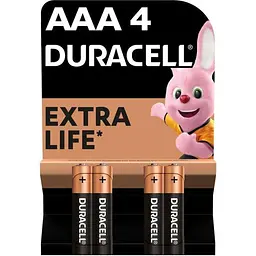 Батарейки DURACELL Basic 77164 AAA алкаліновi 1.5V LR03 4 шт на блістері