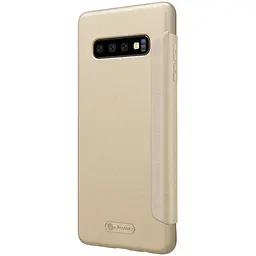 Чохол-книжка Nillkin Sparkle Leather Case Samsung Galaxy S10 Gold - мініатюра 3