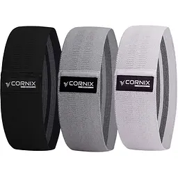 Резинки для фітнесу та спорту Cornix Hip Band набір із тканини 3 шт. XR-0049