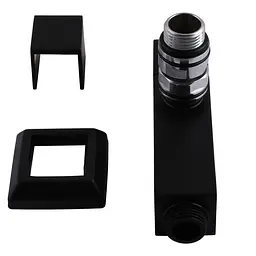 Набір кран напівоборотний кутовий з американкою Solomon Lux 1/2″ Cube Black 8888 (2шт.) 000021912 - мініатюра 9
