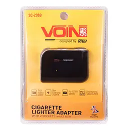 Автомобільний розгалужувач прикурювача VOIN 2 виходу 2 USB 2100mA 12/24V (SC-2069) - мініатюра 3