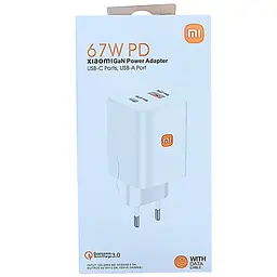 Комплект зарядний Xiaomi MDY-EP-1406 GaN 67W Type-C + USB-A 2 порти блок + кабель USB-A to C - мініатюра 3