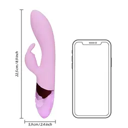 Вібратор-кролик Loveline Ultra Soft 22.5 см (бузковий) - мініатюра 7