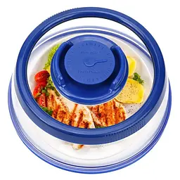 Вакуумна багаторазова кришка для продуктів Vacuum Food Sealer 19 см, A-plus Синій 85747 - мініатюра 4