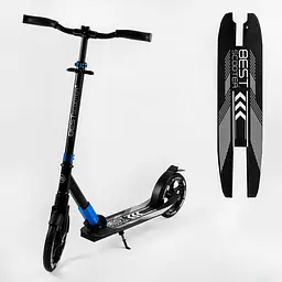 Самокат Best Scooter 57х14х88-98 см Чорно-блакитний 000231599 - мініатюра 2
