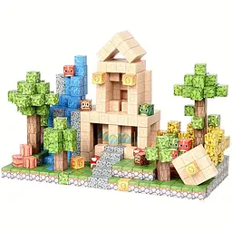 Магнітний конструктор Minecraft 100 шт по грі Майнкрафт Дракони та мухомори Mk001025 - мініатюра 3