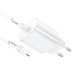 МЗП Hoco N22 Jetta PD25W (1USB-C) + кабель Type-C to Lightning Білий - мініатюра 2