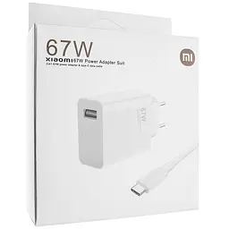 Зарядний пристрій Xiaomi GaN Power Adapter USB Fast 67W HC білий