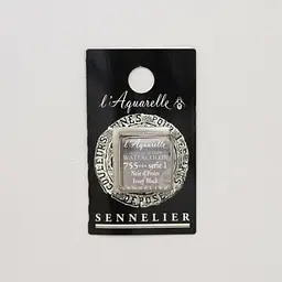 Акварельна фарба Sennelier, полукювета, S1, Слонова кістка (Ivory Black)