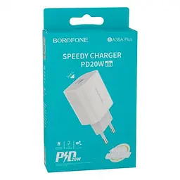Мережевий зарядний пристрій Borofone BA38A Plus QC+PD 20W - мініатюра 2