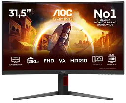 Монiтор 31.5" C32G4Z Black/Red AOC teh0027378