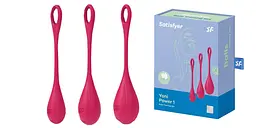 Набір вагінальних кульок Satisfyer Yoni Power 1, 3 шт., червоний - мініатюра 2