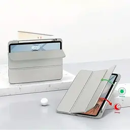 Чохол-книжка BeCover Soft Edge TPU з кріпленням Apple Pencil для Apple iPad Air 11" M2/M3 2024/2025 Gray (711705) - мініатюра 4