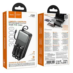 Универсальная мобильная батарея HOCO Founder PD полностью compatible power bank with four cables J156B 30000mAh |1USB/1Type-C, 22.5W/3A, - миниатюра 2