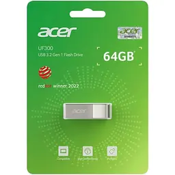 USB флеш накопичувач Acer 64GB UF300 Silver USB 3.2 (BL.9BWWA.518) - мініатюра 4