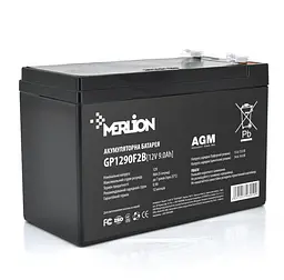 Акумуляторна батарея AGM MERLION GP-1290F2B 12 В 9 А·год - мініатюра 1