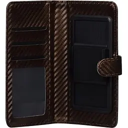 Чохол-книжка Toto Book Carbon Fiber Universal Cover 4.7-5.3" Brown - мініатюра 3
