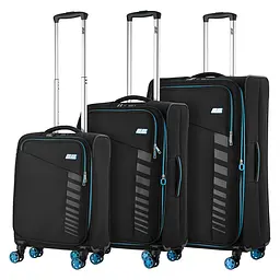 2E Набір валіз 2E, Trek, (L+M+S), TSA, 4 колеса, + 3 рюкзаки Cabin (2E-BPET-CABIN-BK), поліестр, чорний - мініатюра 3