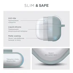 Силіконовий чохол для навушників Apple AirPods 4, Hang Case, люмінесцентний, ультратонкий захисний кейс товщиною 2 мм, захист від подряпин, пилу та ударів, компактний, з карабіном для кріплення, ArmorStandart (ARM81285) - мініатюра 3