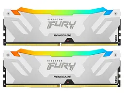 Пам'ять для настільних комп'ютерів Kingston DDR5 32GB (2x16GB) 6400Mhz FURY Renegade RGB White (KF564C32RWAK2-32)