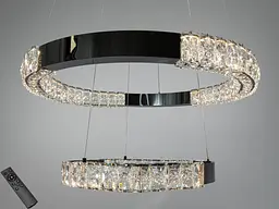 Підвісна LED люстра Diasha 7968/600+400BHR 2 кільця чорний хром 54 Вт - мініатюра 2