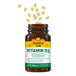 Вітаміни та мінерали Country Life Vitamin D3 2500 IU, 60 капсул - мініатюра 3