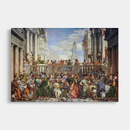 Інтер'єрна картина Весілля в Кані, Паоло Веронезе, Paolo Veronese, Wedding at Cana, релігійний декор, 60×88 см (id6983)