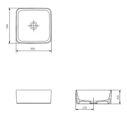 Раковина на стільницю Cersanit Crea квадратна 35 см K114-007 30412 - мініатюра 3