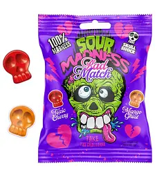 Кислі льодяники Sour Madness Bad Match Skull Shock 60г - мініатюра 3