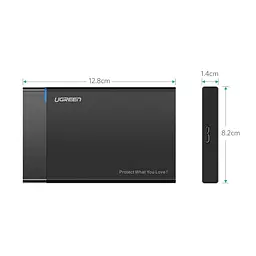 Зовнішній корпус для жорсткого диска Ugreen US221 (HDD/SSD кишеня) SATA 2.5" USB 3.0 (Чорний) - мініатюра 8