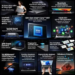 Blackview Acebook 8 Ноутбук, 15.6-inch 1920*1080 IPS Екран, N97 4 Up to 3.6GHz, 16GB 512GB SSD, Dual-band Wi‑Fi - мініатюра 10