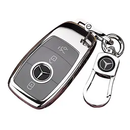 Чохол ключа Mercedes-Benz сріблястий+металева пряжка