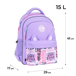 Рюкзак GoPack Education 182M Cute Ears Бузковий (GO26-182M-4) - мініатюра 2