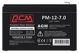 Акумуляторна батарея для ДБЖ Powercom AGM 12 V / 7 А*ч (PM-12-7.0) - мініатюра 2