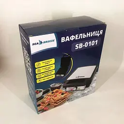 Електровафельниця SeaBreeze SB-0101 з антипригарним покриттям на 4 вафлі 1200 Вт Чорний - мініатюра 7