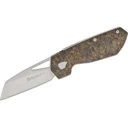 Ніж Maserin W2, M390, fat carbon, чорно-золотистий (371/G)
