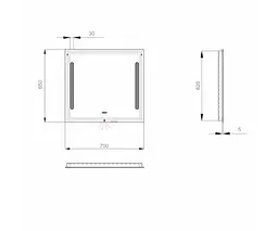 Дзеркало Sanwerk з підсвіткою ЛАВА "Стелла" 70*65 (ZL0000139) - мініатюра 7