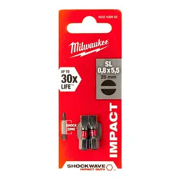 Набір біт Milwaukee Shockwave SL0.8 х 5.5, 25 мм 2 шт. (4932430902) - мініатюра 3