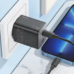МЗП Hoco N42 Elogiado PD45W (2USB-C) Black - мініатюра 5