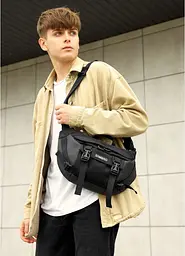 Велика чоловіча поясна сумка бананка для планшета Sambag 38х21 см sum0027311