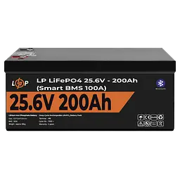 Акумулятор LP LiFePO4 24V (25,6V) - 200 Ah (5120Wh) (Smart BMS 100А) з BT пластик