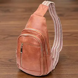 Цікава слінг сумка для жінок з екошкіри Vintage 22749 руда