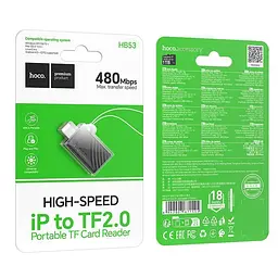 Адаптер Hoco HB53 iP mini TF card reader 2.0 Black - мініатюра 2
