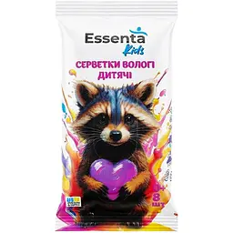 Серветки вологі дитячі Essenta kids Номінальна кількість 8 шт.