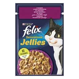 Вологий корм для котів Felix Sensations з качкою та шпинатом 2.21 кг (26 шт. х 85 г) - мініатюра 2