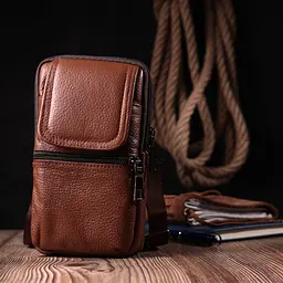 Чоловіча шкіряна сумка Vintage 10х17,5х3,5 см sum0024956 - мініатюра 6