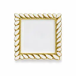 Порцелянове блюдо Yiwu Tiffany 30х30 см квадратне сервірувальне для закусок фруктів десертів із золотим оздобленням ML2018